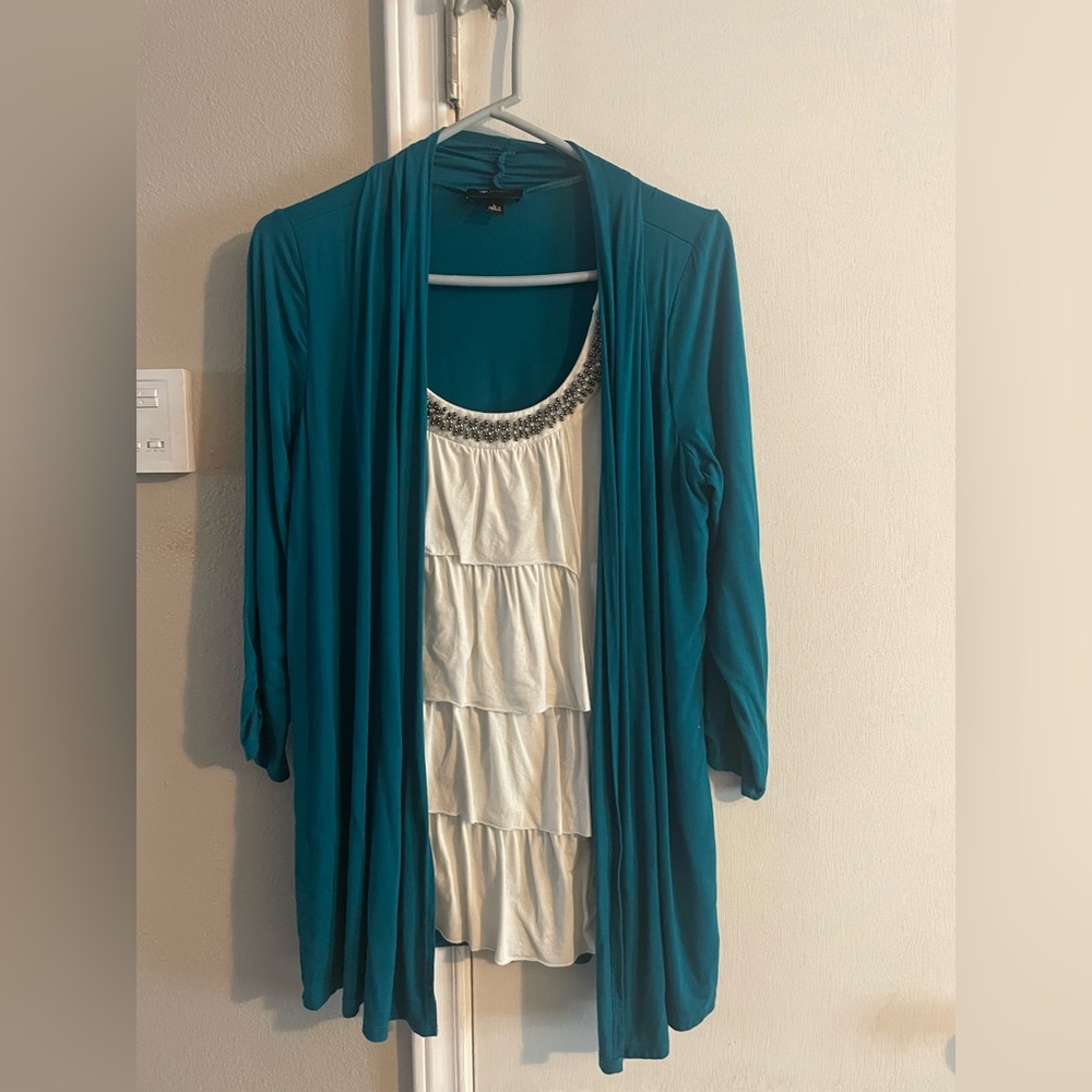 Cardigan with Shirt Under